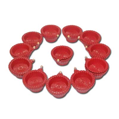 "Lighting Diya - 12 pcs (Battery operated) - Click here to View more details about this Product